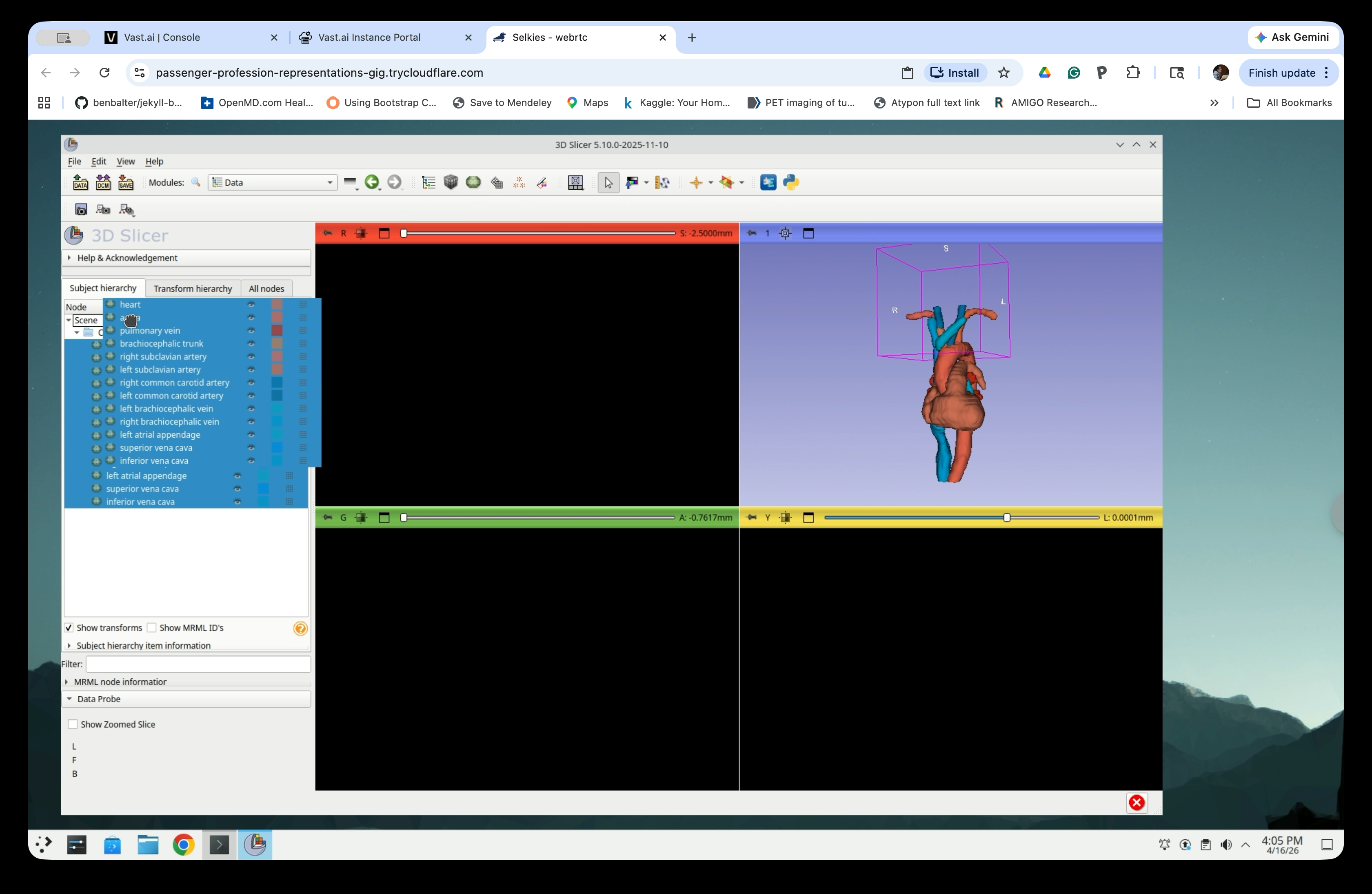 Scene tree with all model nodes selected and highlighted